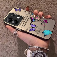 HONTINGA Xiaomi Redmi Note 13 4g ile Uyumlu Kılıfı Silikon Kenar Sert Arka Düşüme Önleyici Basitlik Anti Düşme Kamera Korumali Renkli Kelebek Desen Telefon Kılıfı Kadın ve Erkek Için Uygundur K1-0723