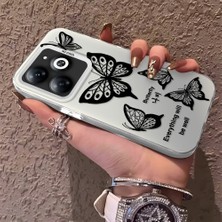 HONTINGA Infinix Smart 8 ile Uyumlu Kılıfı Silikon Kenar Sert Arka Düşüme Önleyici Basitlik Anti Düşme Kamera Korumali Renkli Kelebek Desen Telefon Kılıfı Kadın ve Erkek Için Uygundur K1-0723