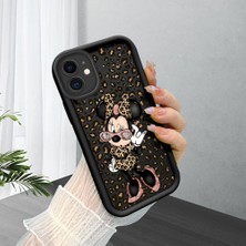 HONTINGA iPhone 11 ile Uyumlu Kılıfı Düşüme Önleyici Basitlik Anti Düşme Kamera Korumali Mickey Minnie Desen Siyah Yumuşak Silikon Telefon Kılıfı Kadın ve Erkek Için Uygundur K2-0398