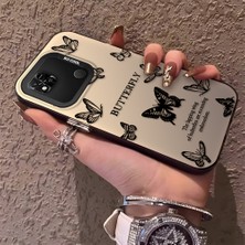 HONTINGA Xiaomi Redmi 10A ile Uyumlu Kılıfı Silikon Kenar Sert Arka Düşüme Önleyici Basitlik Anti Düşme Kamera Korumali Siyah Kelebek Desen Telefon Kılıfı Kadın ve Erkek Için Uygundur K1-0721