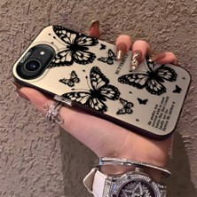 HONTINGA iPhone 16E ile Uyumlu Kılıfı Silikon Kenar Sert Arka Düşüme Önleyici Basitlik Anti Düşme Kamera Korumali Kelebek Desen Telefon Kılıfı Kadın ve Erkek Için Uygundur K1-0719