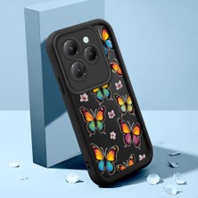 HONTINGA Infinix Hot 40 ile Uyumlu Kılıfı Düşüme Önleyici Basitlik Anti Düşme Kamera Korumali Kelebek Desen Siyah Yumuşak Silikon Telefon Kılıfı Kadın ve Erkek Için Uygundur K2-0407