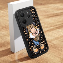 HONTINGA Xiaomi Redmi Note 14 ile Uyumlu Kılıfı Düşüme Önleyici Basitlik Anti Düşme Kamera Korumali Mickey Minnie Desen Siyah Yumuşak Silikon Telefon Kılıfı Kadın ve Erkek Için Uygundur K2-0398