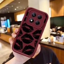 HONTINGA Xiaomi Redmi Note 14 Pro ile Uyumlu Kılıfı Düşüme Önleyici Basitlik Anti Düşme Kamera Korumali Siyah Kalp Desen Bordo Yumuşak Silikon Telefon Kılıfı Kadın ve Erkek Için Uygundur K2-7216