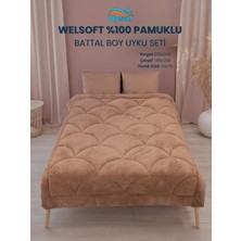 Uysal Yorgan Welsoft Akfil Midye Desen Battal Boy Uyku Seti