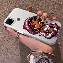 HONTINGA Realme C25 ile Uyumlu Kılıfı Silikon Kenar Sert Arka Düşüme Önleyici Basitlik Anti Düşme Kamera Korumali Öpücük Izi Desen Telefon Kılıfı Kadın ve Erkek Için Uygundur K1-0724
