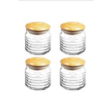 Feyza Design Ahşap Kapaklı Kavanoz 630CC Seti, Şık ve Kullanışlı Ev Gereçleri