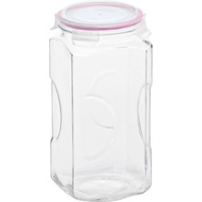 Feyza Design Şeffaf Kare Cam Kavanoz 2000 Ml, Sağlam ve Şık Saklama Çözümü