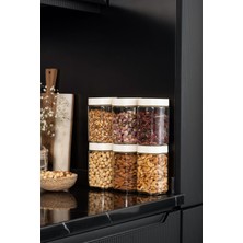 Feyza Design 6'lı Kare Cam Kavanoz Seti, Mutfak Saklama ve Düzenleme 12 Parça