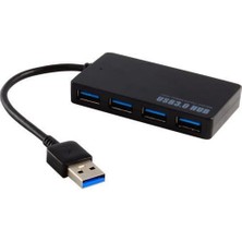 Alfais 4580 4 Port USB 3.0 Hub Çoklayıcı 5GBit/sn Veri Aktarım Hızı ile Siyah Renk