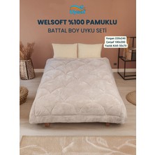Uysal Yorgan Welsoft Akfil Midye Desen Battal Boy Uyku Seti