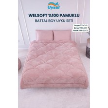 Uysal Yorgan Welsoft Akfil Midye Desen Battal Boy Uyku Seti PUDRA