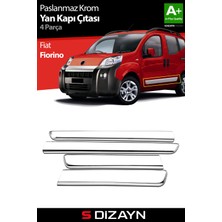 S-Dizayn Fiat Fiorino Krom Yan Kapı Çıtası 4 Prç 2008-2016
