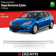 S-Dizayn Ford Focus 3 HB Kapı Koruma Çıtası Krom 2011-2018