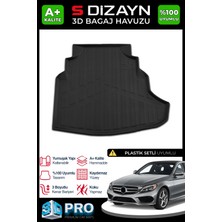 S-Dizayn Mercedes C200 W205 3D Pro Plastik Setli Bagaj Havuzu 2014-2021 A+ Kalite