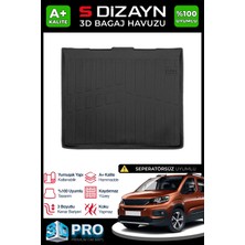 S-Dizayn Peugeot Rifter Seperatörsüz 3D Pro Bagaj Havuzu 2019 Üzeri A+ Kalite