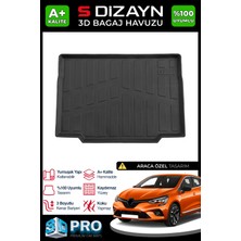 S-Dizayn Renault Clio 5 3D Pro Bagaj Havuzu 2019 Üzeri A+ Kalite