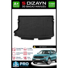S-Dizayn VW T-Cross 3D Pro Bagaj Havuzu Üst Bagaj 2022 Üzeri A+ Kalite