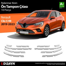 S-Dizayn Renault Clio 5 Krom Ön Tampon Çıtası 10 Prç. 2019 Üzeri