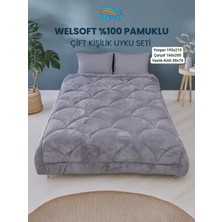 Uysal Yorgan Welsoft Akfil Midye Desen Çift Kişilik Uyku Seti ANTRASİT