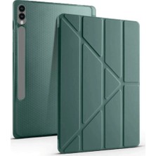 Indispensablely Galaxy X610 Tab S9 Fe 12.4 Kılıf Kalemlikli Mars Tablet Kılıfı - Koyu Yeşil