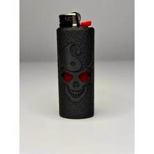 FunkyFlame Gotik Kuru Kafa & Yin Yang Tasarımlı Çakmak Hediyelik  Koleksiyonluk