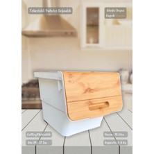 Feyza Design Bambu Tekerlekli Sebze ve Patateslik, 12 L, Şık ve Pratik Tasarım