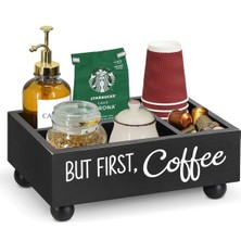 Feyza Design Ahşap Kahve Organizeri, 30X20 Cm, Şık ve Fonksiyonel Tasarım