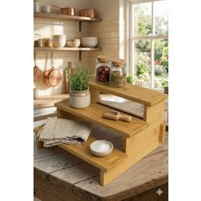 Feyza Design Bambu Baharatlık Organizer, Çıkarılabilir Tak ve Stand Özelliği