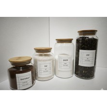 Feyza Design 4’lü Vakumlu Bambu Kapaklı Cam Saklama Seti 4 Farklı Hacim