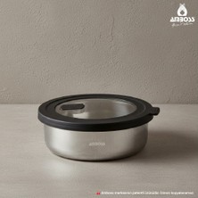 Feyza Design Paslanmaz Çelik Saklama Kabı, 14 Cm, 2 Parça, Pratik ve Şık Tasarım