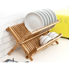 Feyza Design Bambu Katlanabilir Tabaklık, Pratik ve Şık Mutfak Düzeni Için