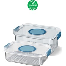 Feyza Design Buzdolabı Saklama Kabı 2'li Set, 1200 ml ve 2000 Ml, Güvenli ve Sağlam