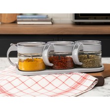 Feyza Design Renkli 3'lü Baharatlık Seti, Şık ve Kullanışlı Mutfak Aksesuarı