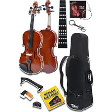 CVL-743-TYS Profesyonel 3/4 Çocuk Kemanı Seti 10-13 Yaş (Yastık Tel Çanta Yay Susturucu Reçine)