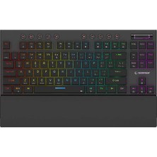 Rampage Tkl 2.4ghz+Bluetooth Kablosuz Slim Low Profile Rgb Mekanik Red Switch Türkçe Q Gaming Oyuncu Klavyesi Siyah