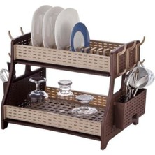 Feyza Design Hasır Çift Katlı Tabaklık, Şeffaf ve Şık Tasarım, Dayanıklı ve Pratik Kullanım