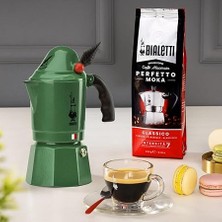 2762 Moka Express Alpina (Dağ Avcıları Korpları) Espresso Pişirici, Alüminyum, Yeşil