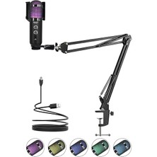 Regard Rgb Set USB Ekholu Oyuncu ve Yayıncı Mikrofonu (Kayıt Gaming Tiktok Twitch Canlı Yayın Discord Youtube)