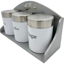 Feyza Design Beyaz 3 Parça Çay Kahve Şeker Takımı, Şık ve Kullanışlı Set