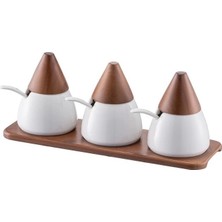 Feyza Design 3'lü Baharat Takımı, Beyaz, Şık ve Kullanışlı Mutfağına Renk Katın