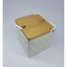 Feyza Design Şık Porselen Tuz ve Şeker Saklama Kabı, Pratik ve Estetik Tasarım