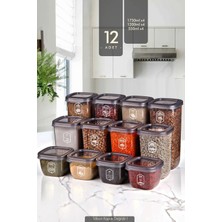 Feyza Design 12'li Kare Saklama Kabı Seti, Çok Boyutlu ve Kullanışlı Kaplar