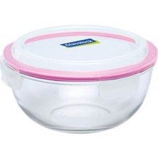 Feyza Design Şeffaf Yuvarlak Cam Saklama Kabı 1000 Ml, Sağlıklı ve Dayanıklı Tasarım