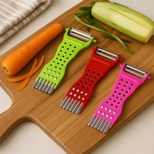 Çok Amaçlı Renkli Sebze Soyucu ve Julienne Rende – Paslanmaz Çelik Bıçaklı, Ergonomik Tasarım, Patates Havuç Kabak Için Pratik Mutfak Aleti