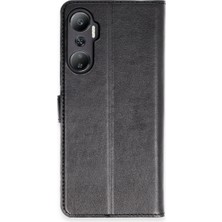 SiHako Infinix Hot 20 Kılıf S Kapaklı Kılıf - Siyah