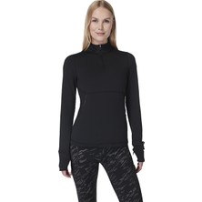 Sweaty Betty Therma Boost Running Half Zip Kadın Siyah Sweatshirt