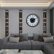 SHC4200 Mey Ithalat® Krom Şıklık Sade 60 cm Çarklı Duvar Saati