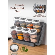 Feyza Design Pratik ve Şık 8'li Baharat Seti, Duvara Monte Kapaklı Düzenleyici