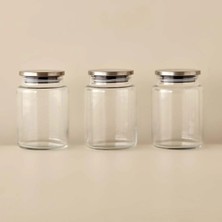 Feyza Design Pratik 3'lü 810 ml Silikon Vakumlu Metal Kapaklı Cam Kavanoz Seti